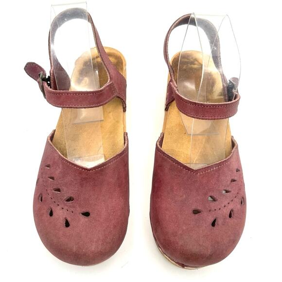 9873/ahorr Vollsjö women's Clogs Made Of Wood Leather/Suede 38/8 - Picture 2 of 11
